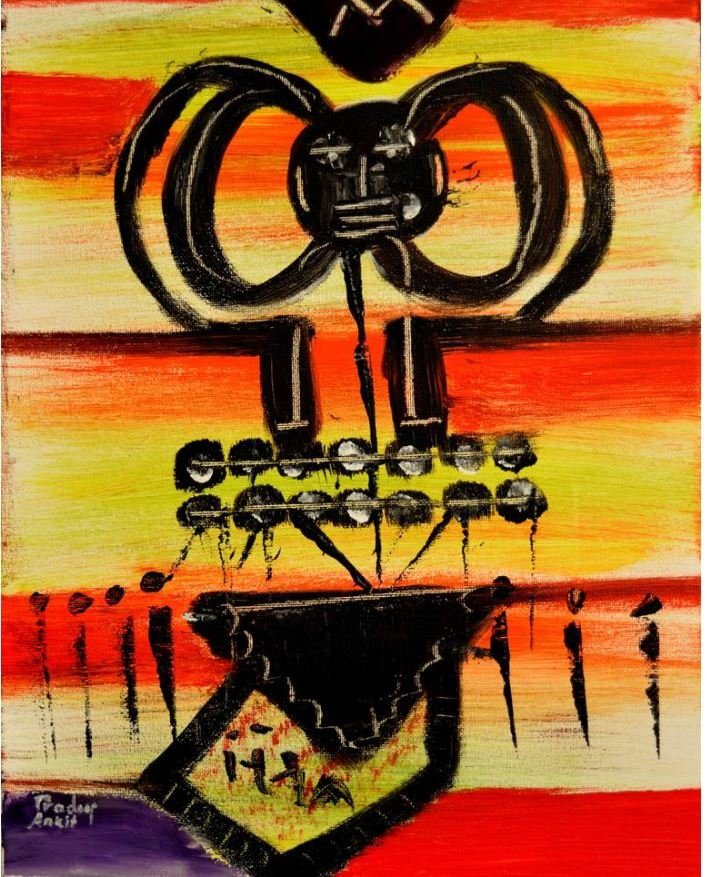 Men with Infinite Will — original painting by Pradeep Gautam, Portraits & People