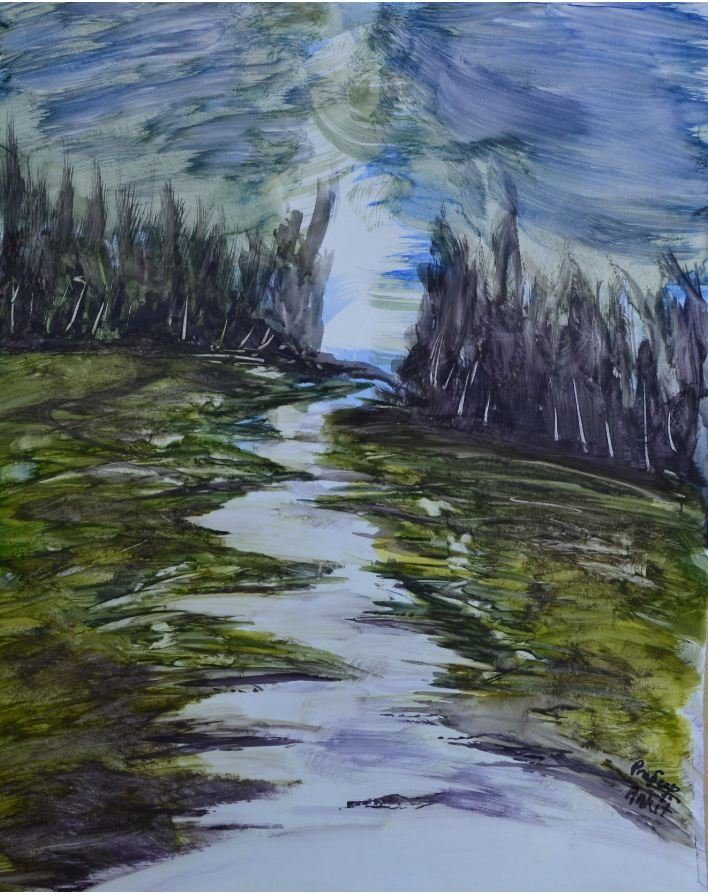 Tornado Watch — original painting by Pradeep Gautam, Landscapes